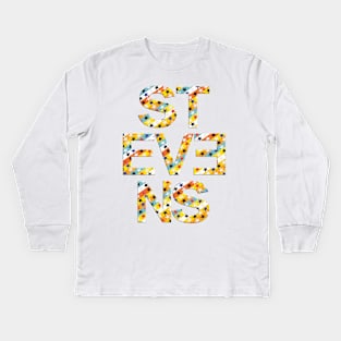 Stevens, name, typography Kids Long Sleeve T-Shirt